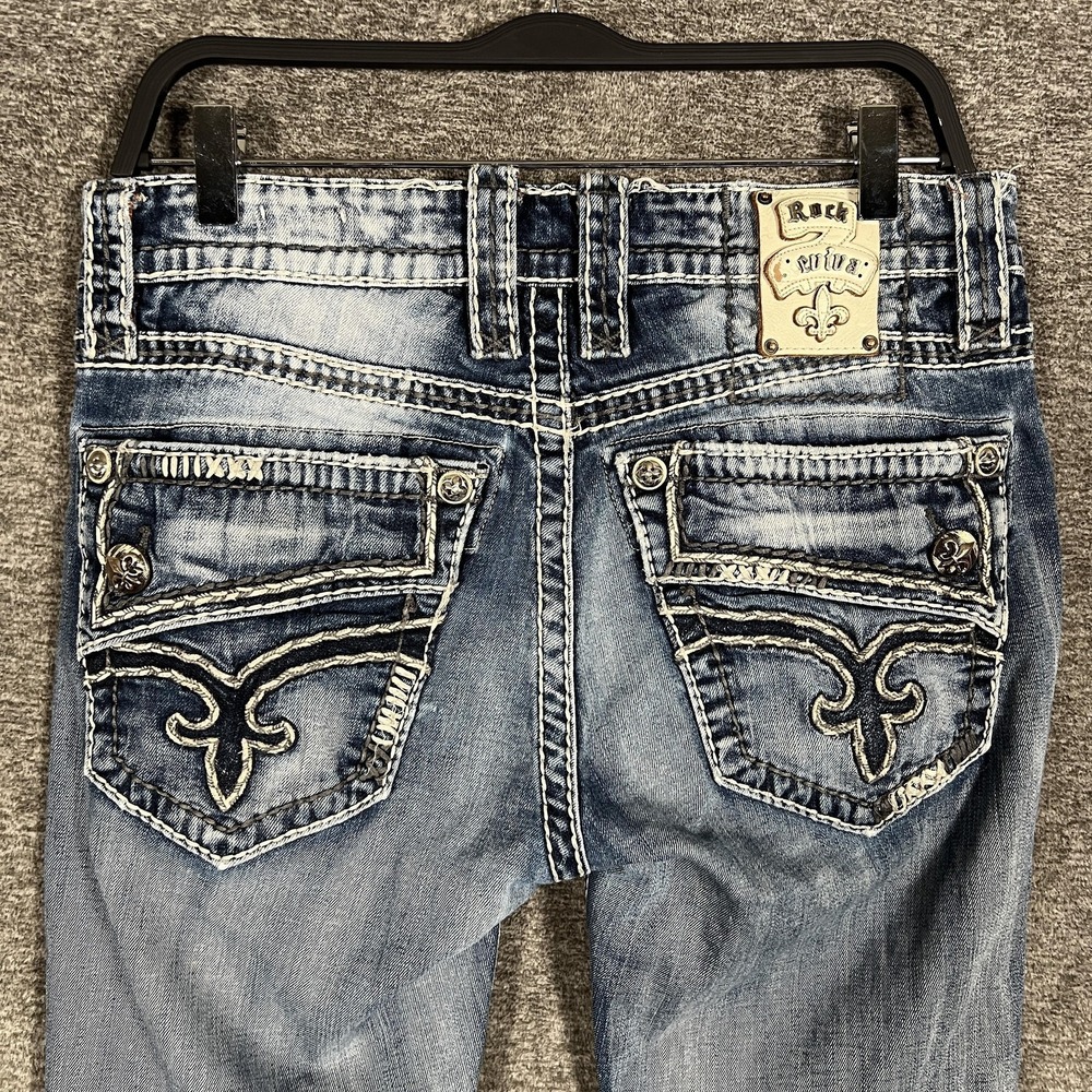 Rock Revival Destin Boot Jeans Mens 32x26 Blue Medium Wash‎ Bootcut Denim